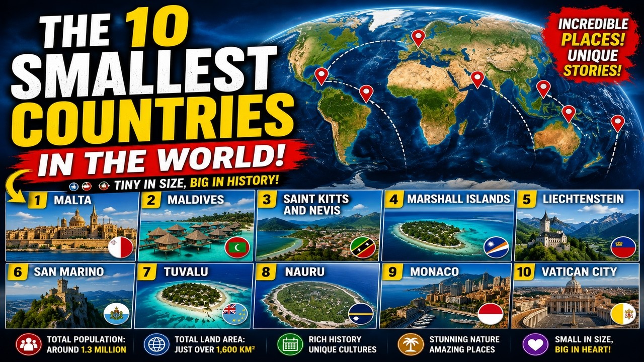 The 10 Smallest Countries in the World..Tiny Nations With Huge Secrets 🌎