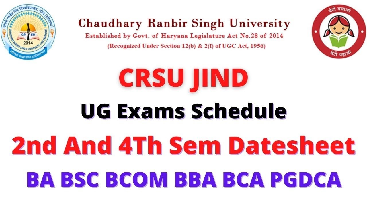 Crsu 2nd And 4th Semester Datesheet UG and Pg || #crsu
