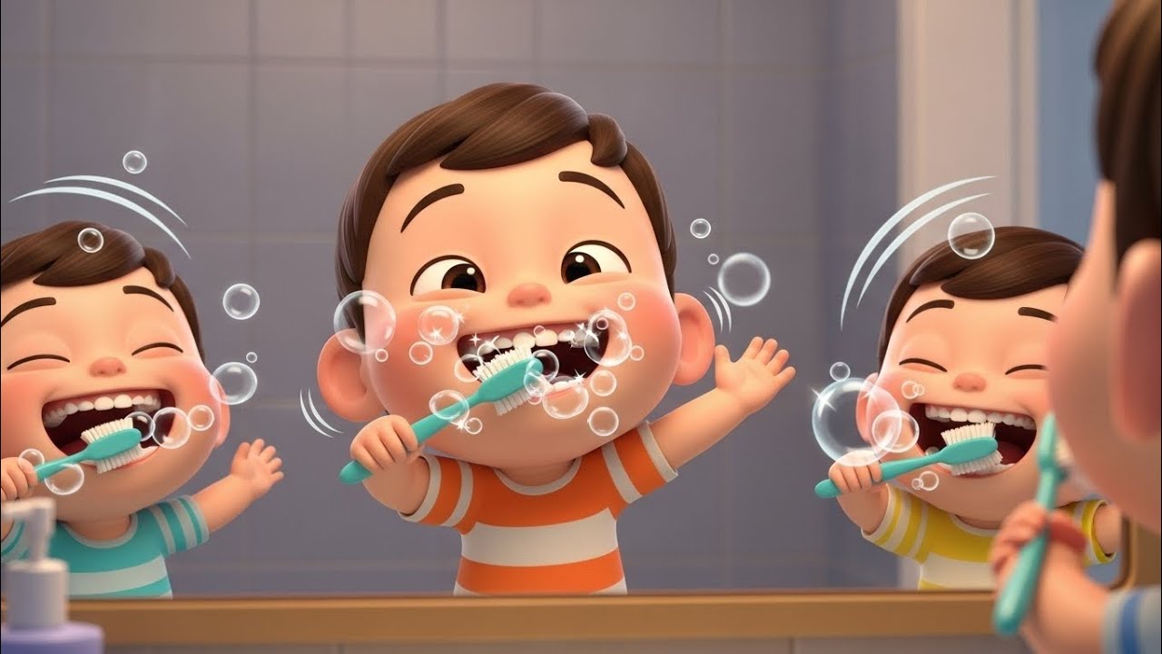 Brush Teeth Song for Kids | Brushy Brush Time | HappyKidsSongs