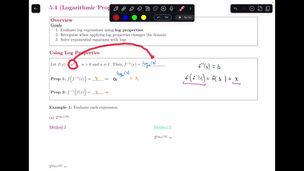 Intro to Log Properties || 5.4.1 Prelude to Calculus