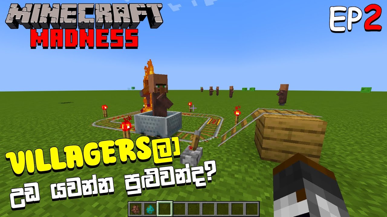 MINECRAFT MADNESS SERIES | VILLAGERS LAUNCHING TO INTO THE SKY  | SINHALA GAMEPLAY