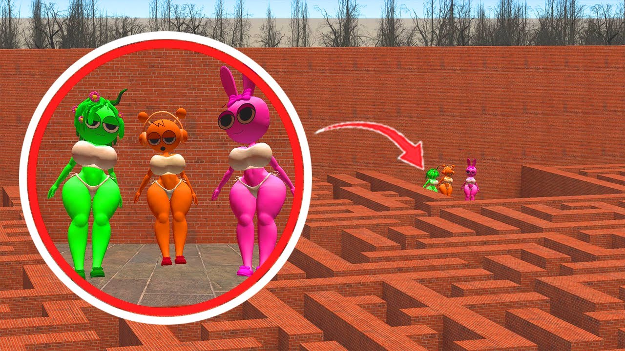 ALL MISS SPRUNKI PINKI, OREN, WENDA WANT TO CATCH ME IN MAZE in Garry’s Mod