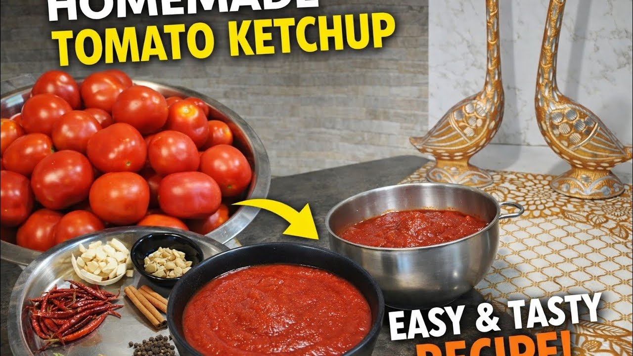 HOMEMADE TOMATO KETCHUP RECIPE,BILKUL MARKET JAISA 😋😋#cooking#tomatoketchup#recipe#homemade