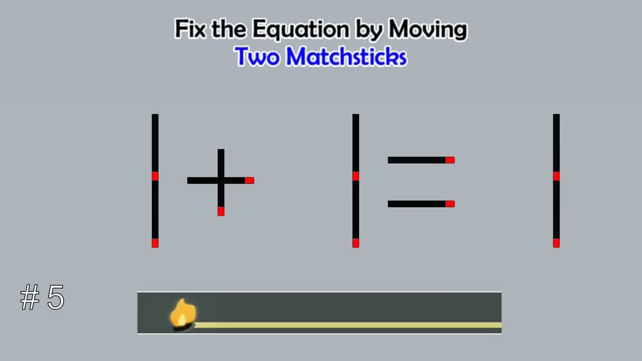 Matchstick Studio #  | Fix the math equation by moving one or two matchsticks |Logic puzzles