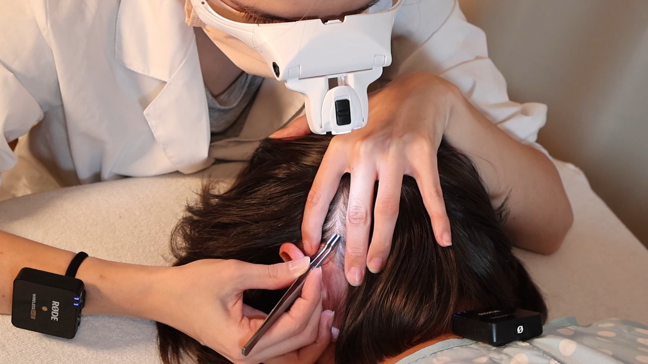 ASMR School Nurse LICE Check on Scalp and Neck | Lice Removal with a Comb and Tweezers
