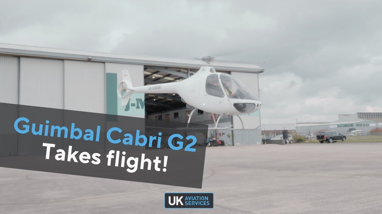 Guimbal Cabri G2 leaving our UK helicopter maintenance facility after its' initial 25hr inspection!