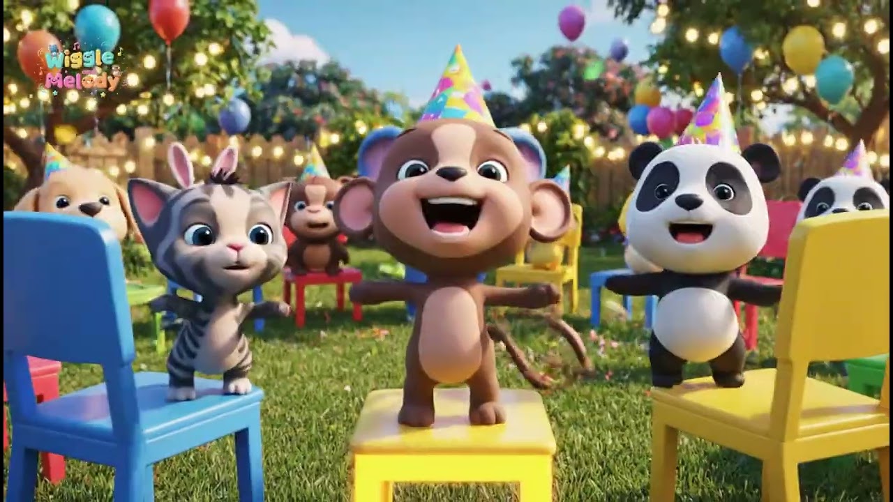 Birthday Musical Chairs! | Party Time Fun with Animal Friends | Kids Party Game Rhyme