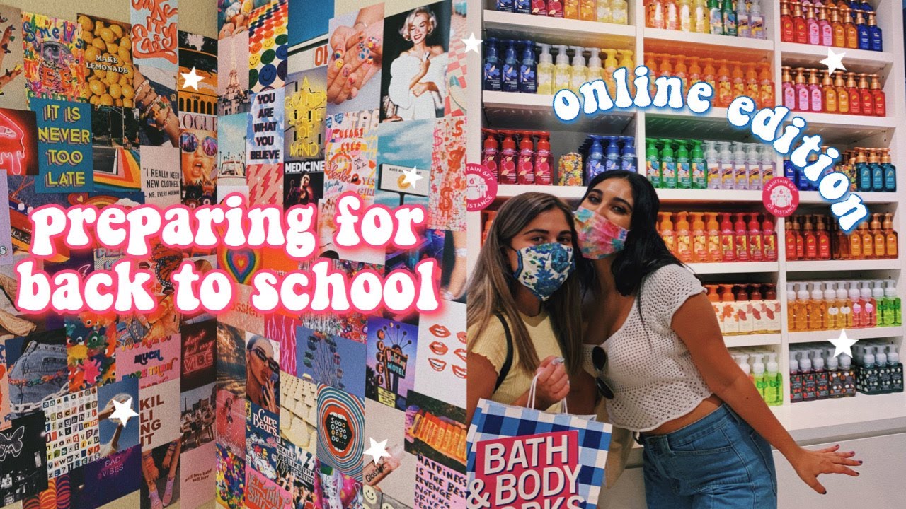 preparing for online college classes || desk organization, laptop redecorating, workout