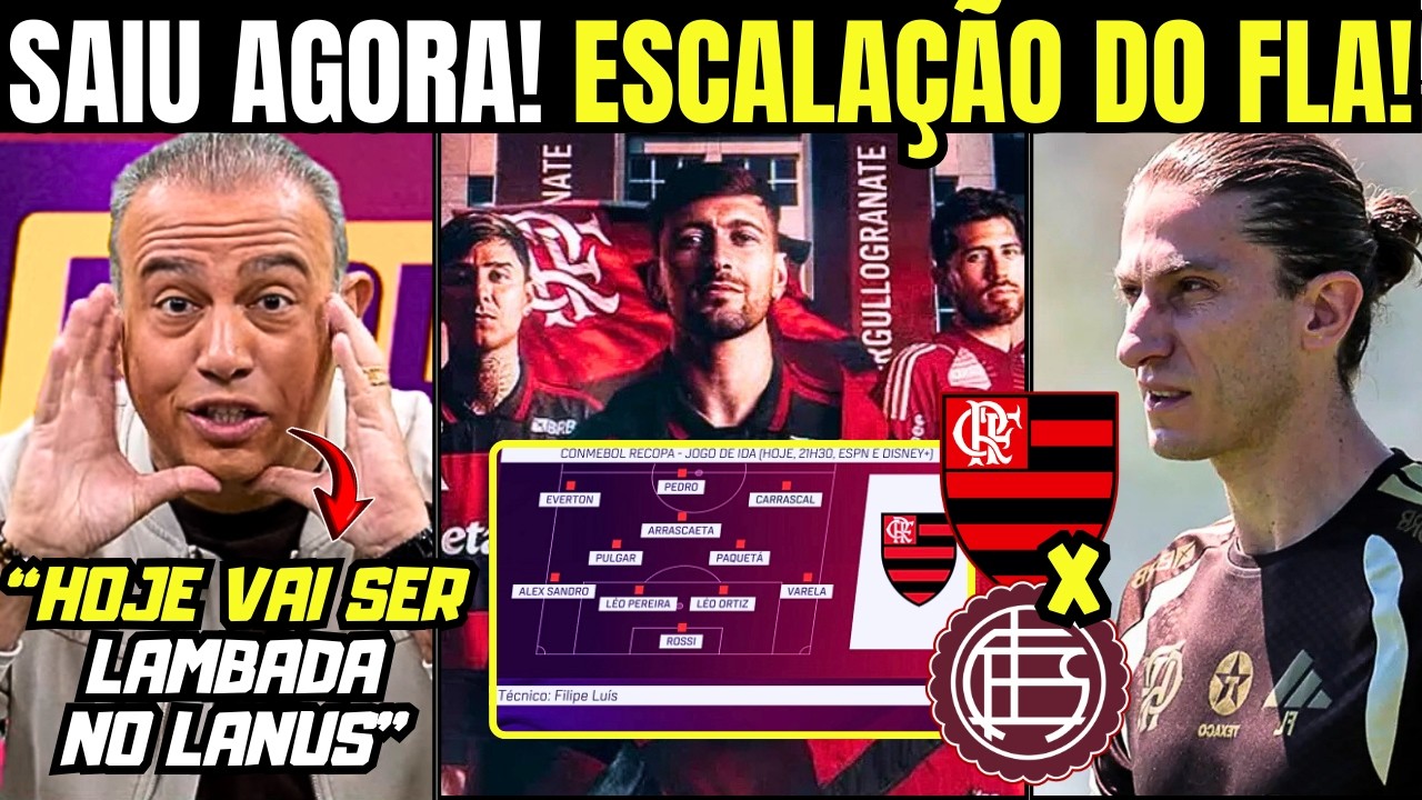 😱ESCALAÇÃO DO FLAMENGO! ANTIS CHOCADOS COM FORÇA MAXIMA DO FLAMENGO NA RECOPA CONTRA O LANUS!