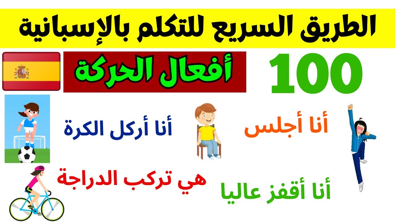 🚀 الطريق السريع لإتقان اللغة الإسبانية 🇪🇸 أهم أفعال الحركة لتتكلم إسباني بالصوت و الصورة 💪✨2025