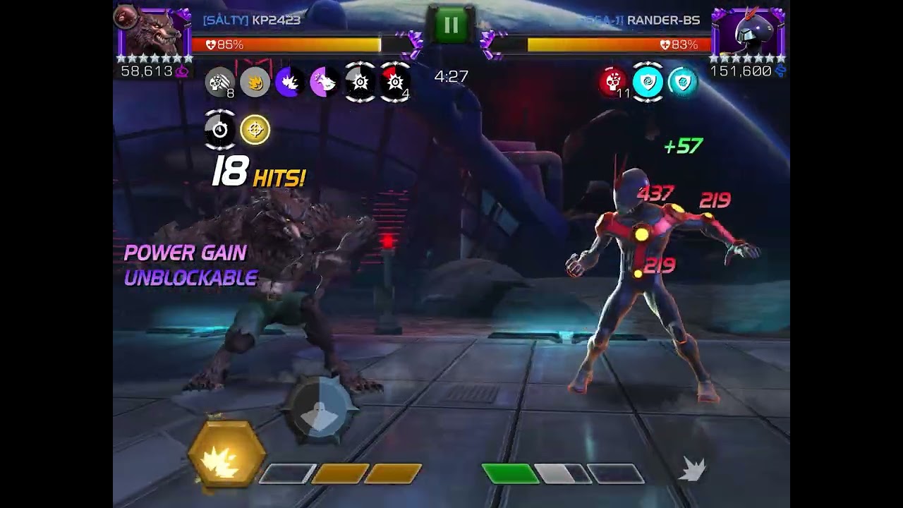 Werewolf by Night vs Future Ant-Man Node 49 Stun Reflection/Polka Dot Power/Brute Force AW S59 Mcoc