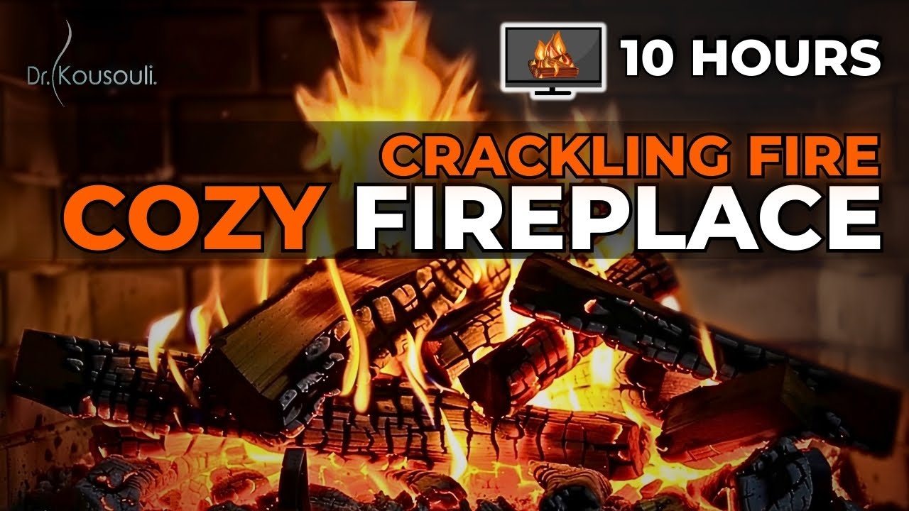 10 Hours Cozy Fireplace 🔥 Crackling Fire for TV Background 24/7 Relaxing Ambience for Home & Parties