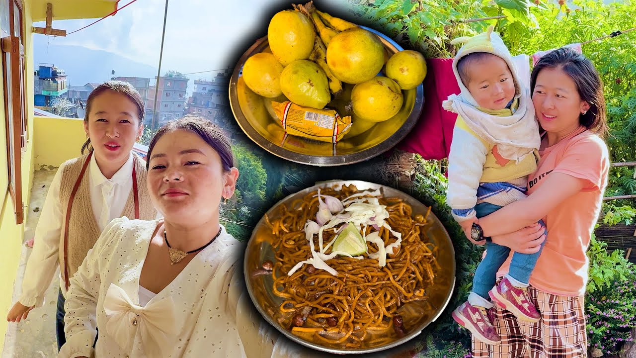 We returned Home from Diktel Bazaar हामी दिक्तेल देखी किनमेल सकेर घर फर्कियौ we eat chicken Chowmein