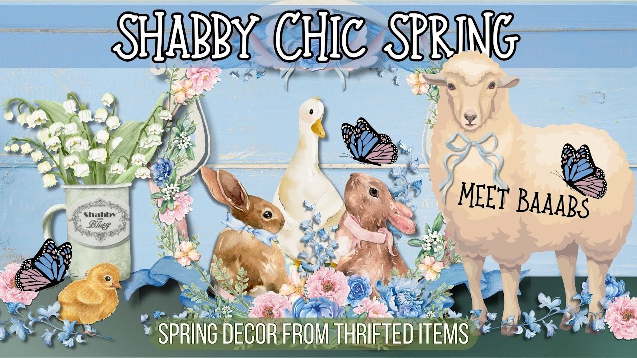 DIY Spring Decor / Shabby Chic Thrifted Sheep Transformation / Hopping Down The Bunny Trail