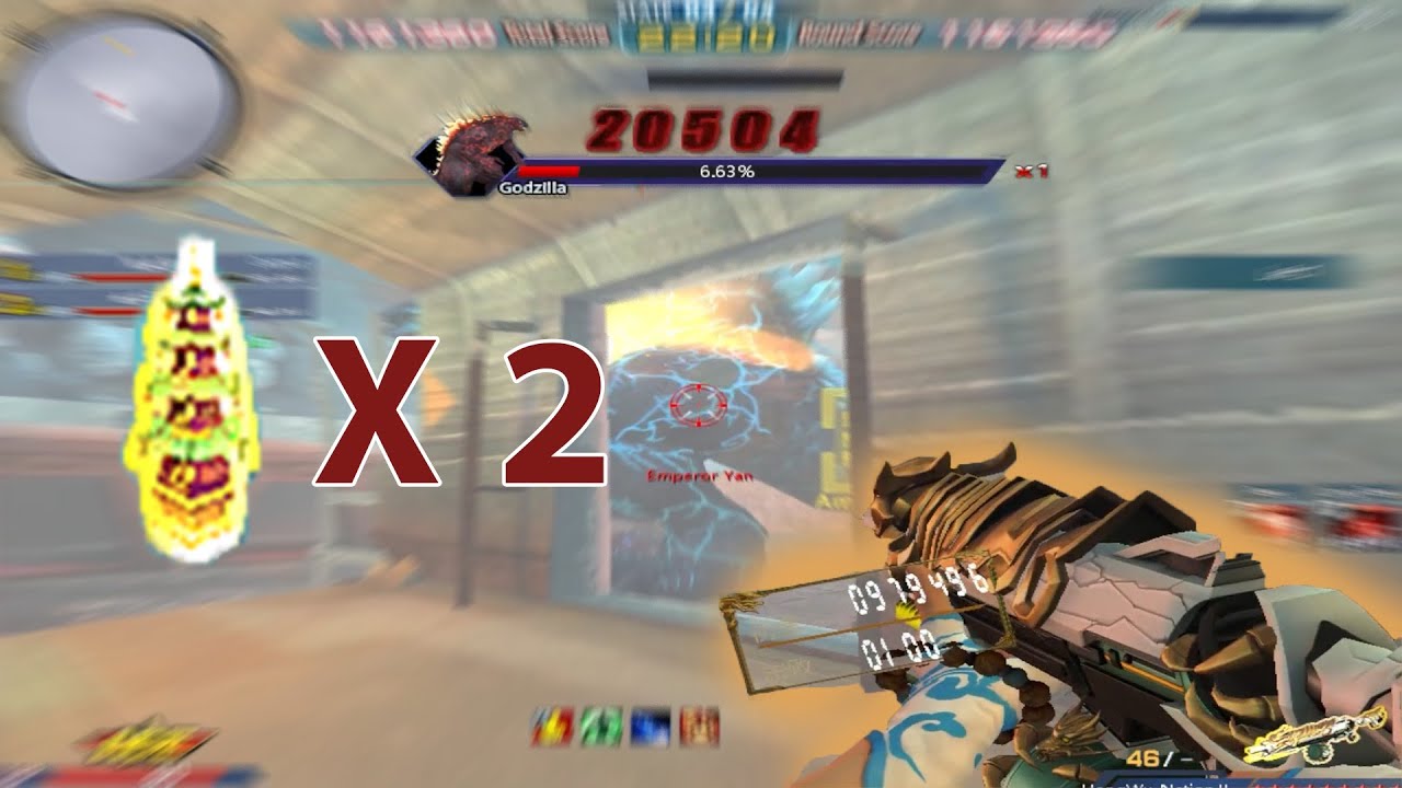 Hell Hard with Godzila/វគ្គនាគក្បាល3 មានមេ Godzila/កាំភ្លើង8.5Star