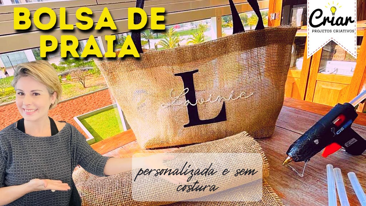 BOLSA DE PRAIA PERSONALIZADA SEM COSTURA | Faça Você Mesmo |  Diy | Tendência verão 22/23
