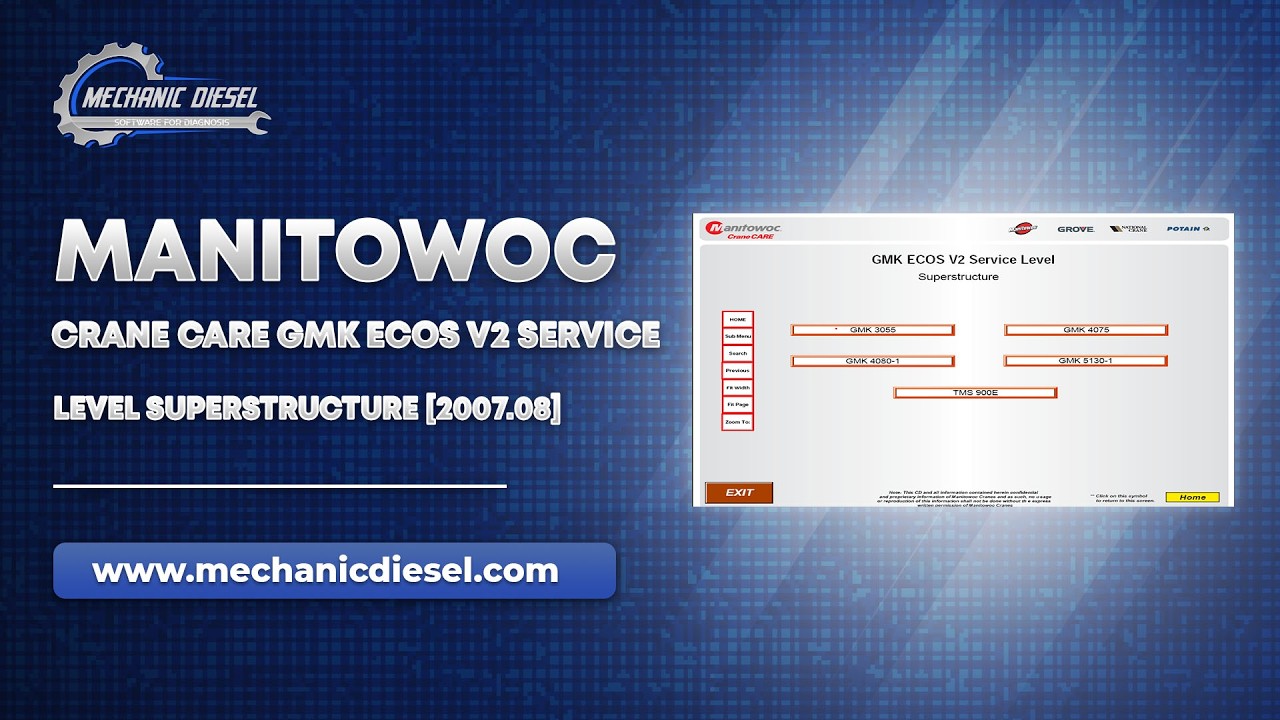 Exploration of MANITOWOC CRANE CARE GMK ECOS V2 SERV LVL SUPERSTRUCTURE [2007.08] Software Features