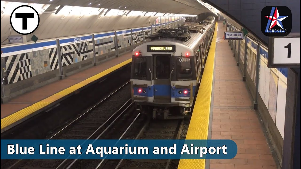 MBTA | Blue Line Trains at Aquarium and Airport | Boston - Part 1