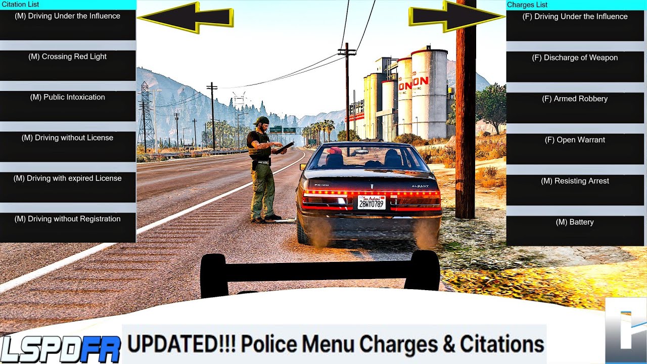 Charges And Citations! | Police Menu Extra! | #gtav | #policemod | #criminaljusticeyoutube