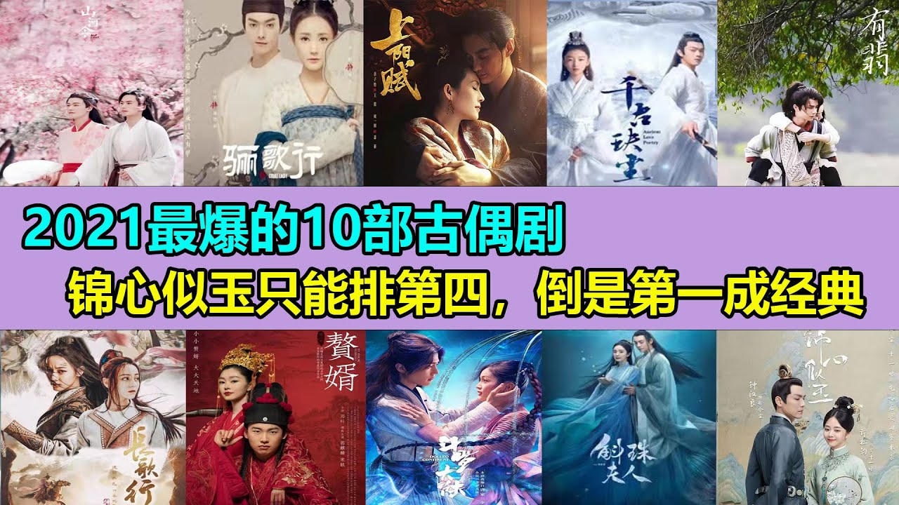 2021古裝劇網播量TOP 10！錦心似玉只能排到第四，第壹部無人超越！龔俊#張哲瀚#許凱#李藝彤#周冬雨#許凱#迪麗熱巴#吳磊#楊冪#陳偉霆#肖戰#郭麒麟