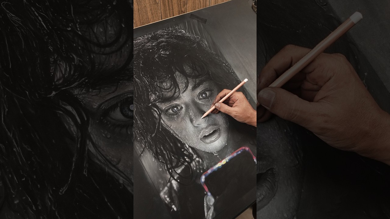 Drowned in Validation &ndash; Hyperrealistic Charcoal & Soft Pastel Tutorial #viralvideo #art #drawing
