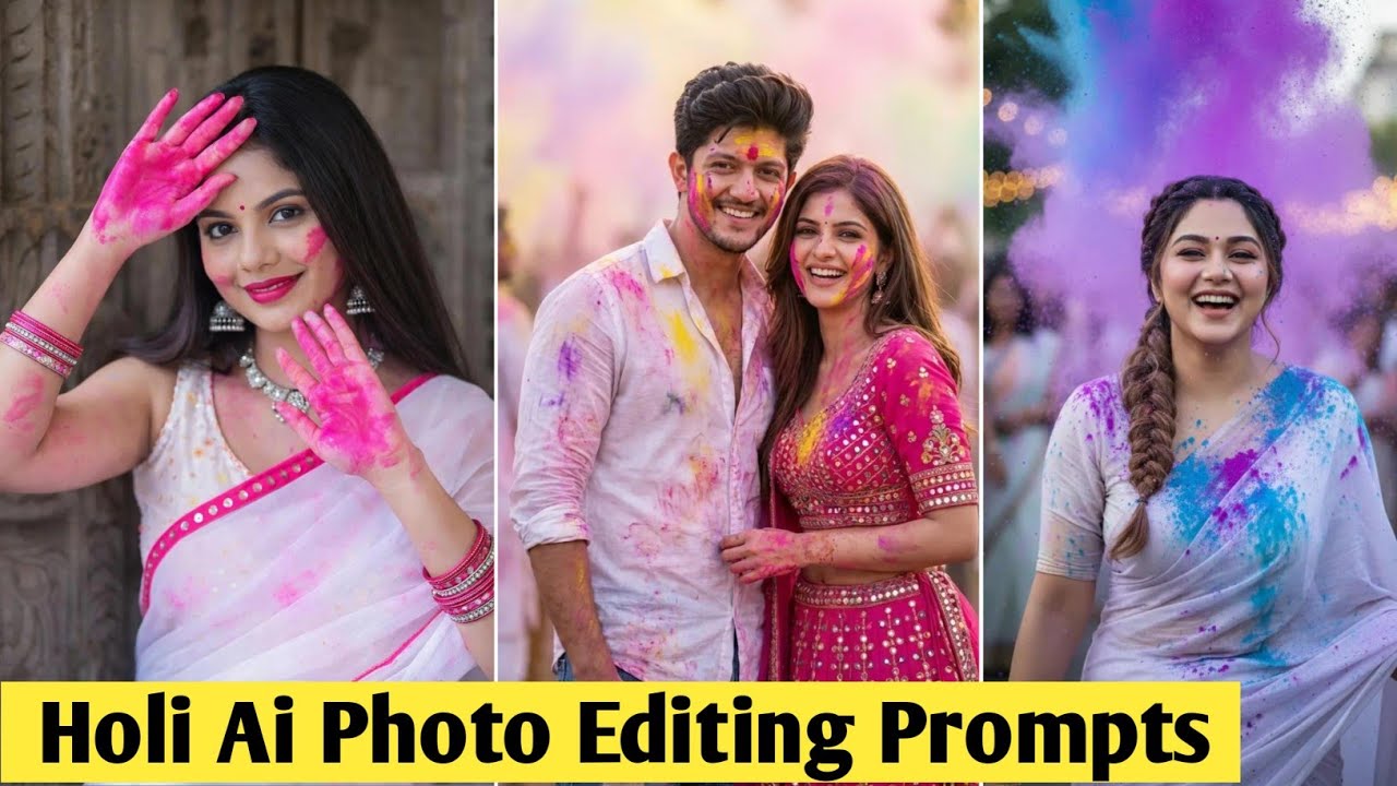 Holi Ai Photo Prompts | Trending Holi Ai photo Prompts For Girls | Gemini Ai photo Prompts 