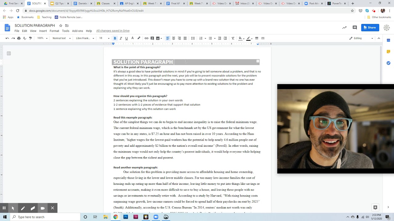 REMINDER: Solution Paragraph