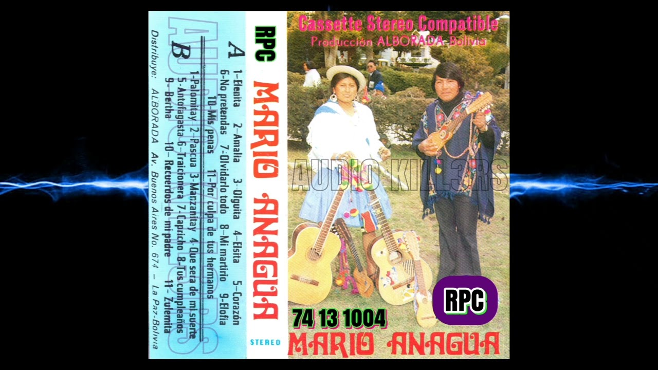 🇧🇴🇧🇴 MARIO ANAGUA DEL AÑO 87 CASSETTE ORIGINAL ALBUM COMPLETO 74 13 1004