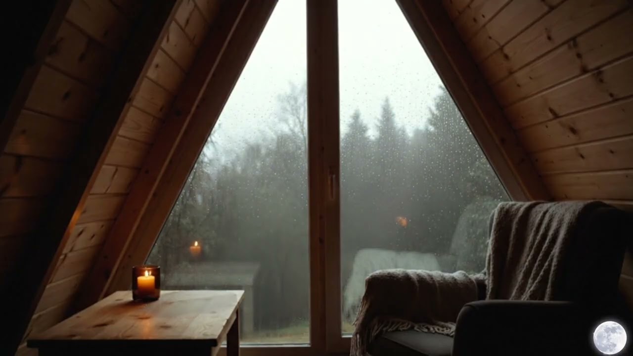 Rain Retreat Series  #4   🌧️ Attic Cabin Window Rain Ambience 2 Hours