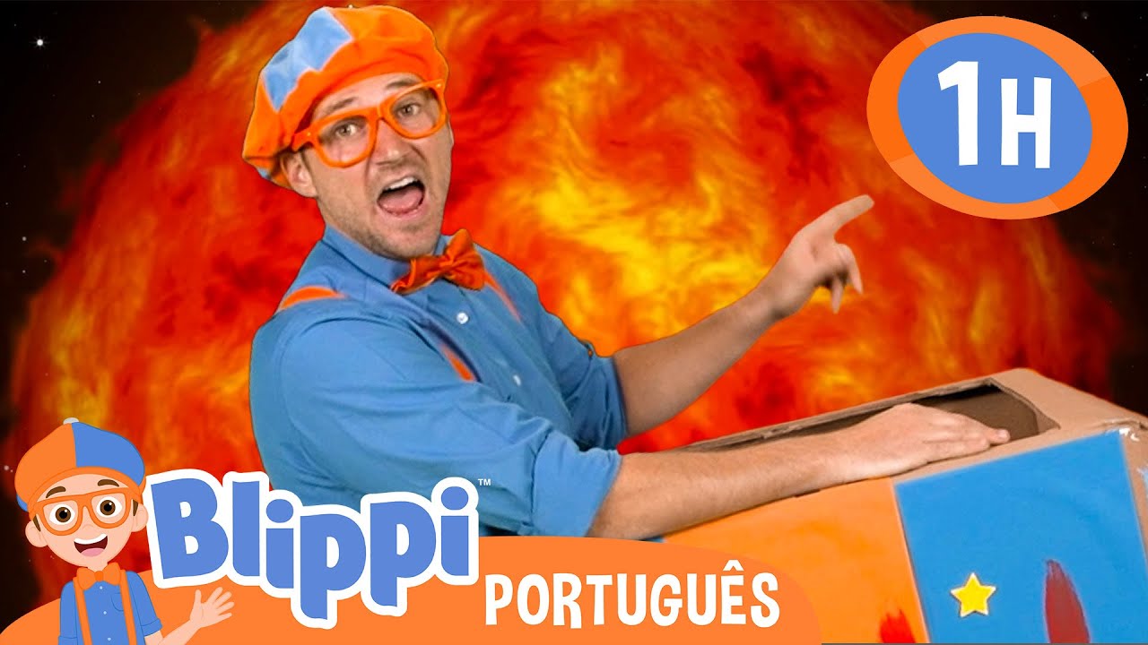 Blippi Explora o Sistema Solar de Foguete! | 1 HORA DO BLIPPI! | Vídeos Educativos em Português