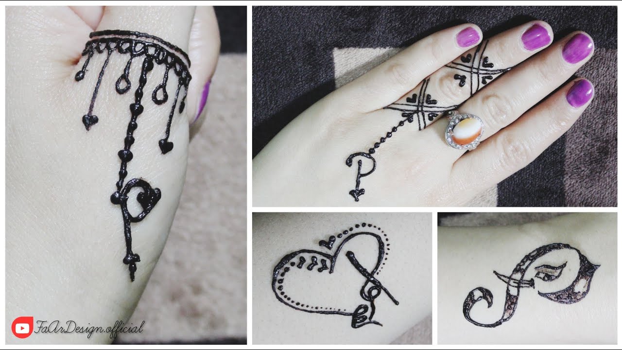 BEAUTIFUL &ldquo;P&rdquo; LETTER TATTOO DESIGNS | 4 STYLISH TATTOOS | ALPHABET MEHNDI DESIGN