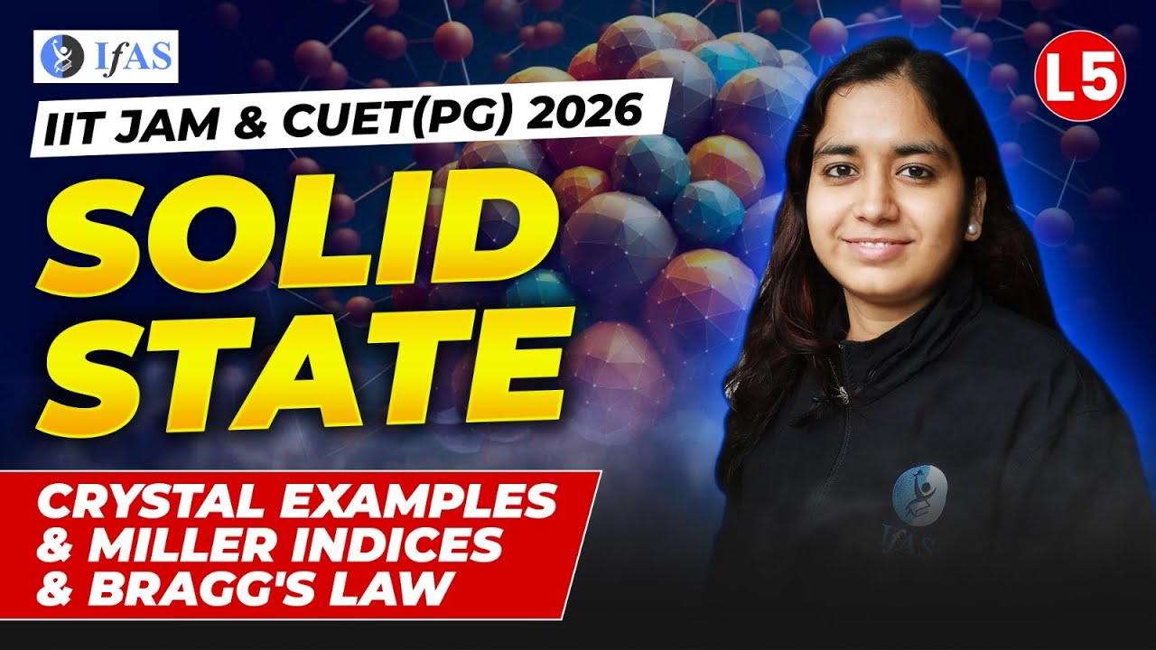 Crystal Examples, Miller Indices & Bragg's Law IIT JAM Chemistry / CUET PG 2026 | Solid State
