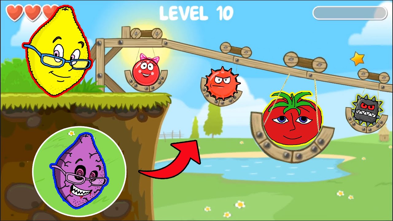 Red Ball vs Mr Tomato on Moon Fight Ms Lemon