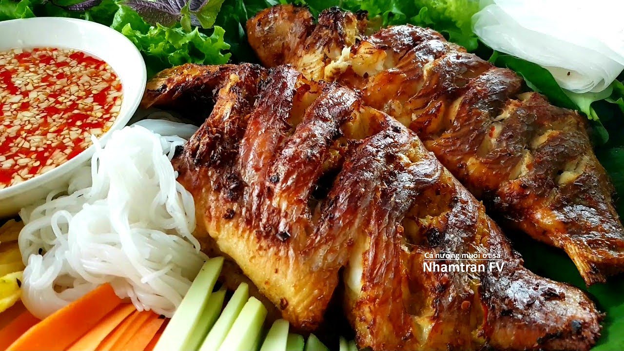 CÁ NƯỚNG MUỐI ỚT SẢ bằng nồi chiên không dầu giòn ngọt thơm cuốn bánh tráng cực ngon |Nhamtran FV