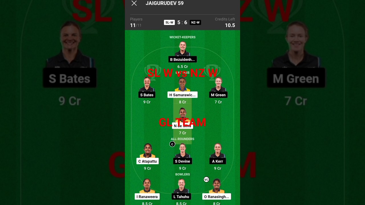 SL W vs NZ W Dream11 Prediction | SL W vs NZ W Dream11 Prediction Today Match |SL vs NZ #dream11team