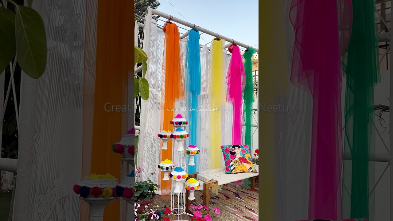 DIY Holi Backdrop #holispecial #diybackdrop #holiparty #diyideas #diycrafts #holicelebration #diy