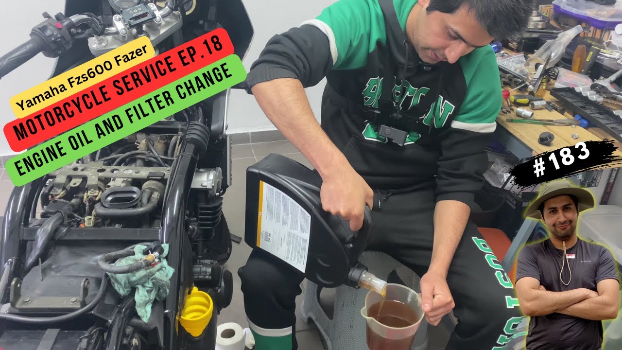 #183- EP.18  🏍️ Engine Oil and Filter Change  / YAMAHA FZS 600 FAZER