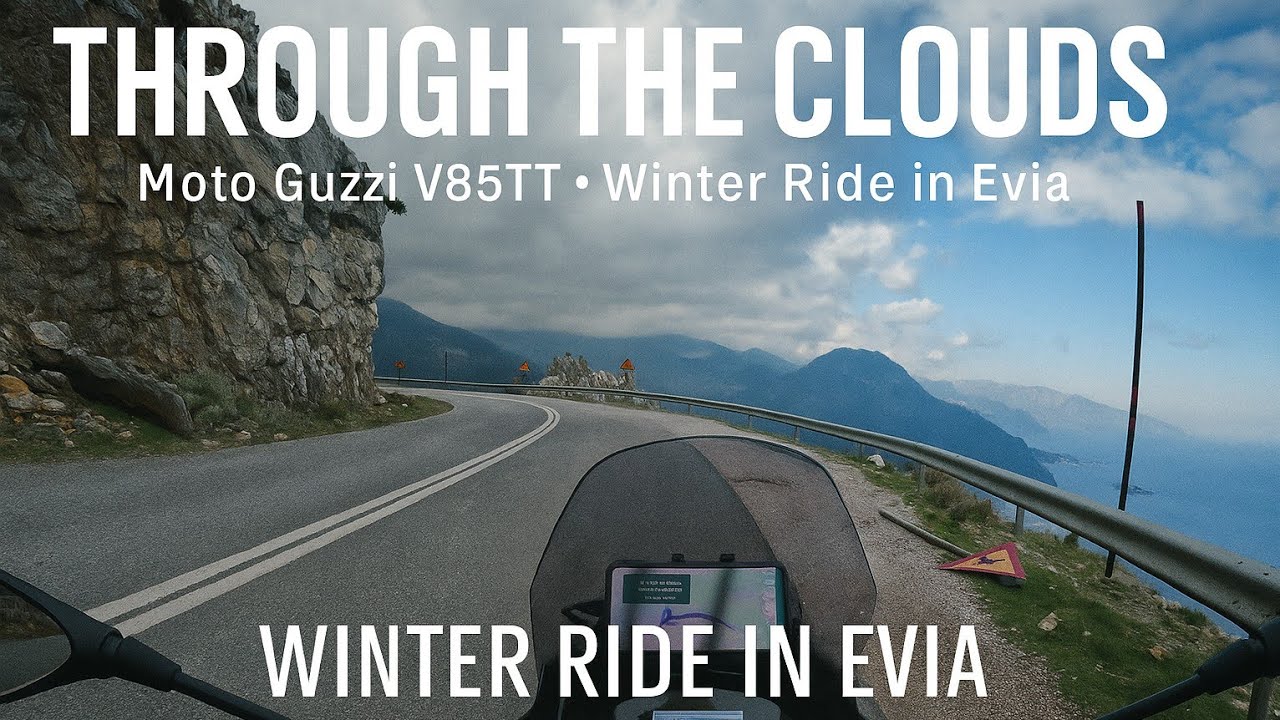 Through the Clouds | Winter Ride in Evia Greece (Moto Guzzi V85TT)