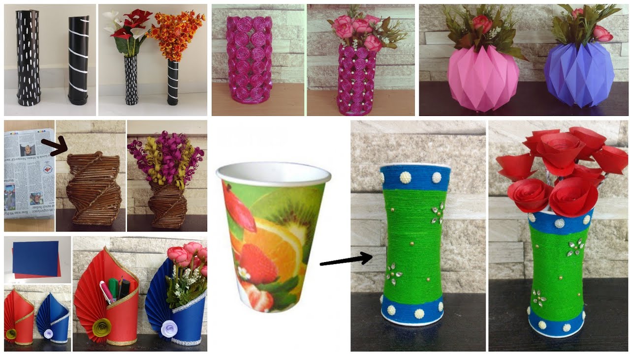 6 Best Flower vase | DIY | DIY flower vase making | Best Out Of waste