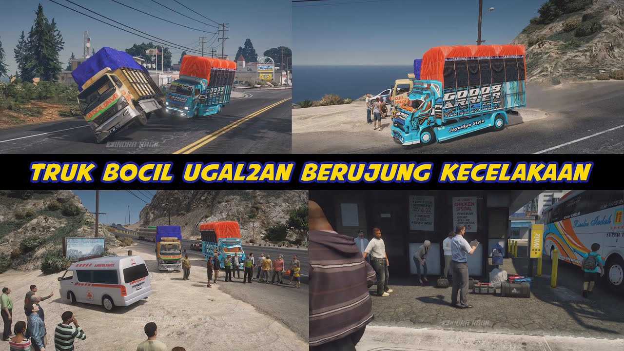 TRUK BOCIL TERLIBAT KECELAKAAN BERUNTUN SAMPAI RINGSEK PARAH