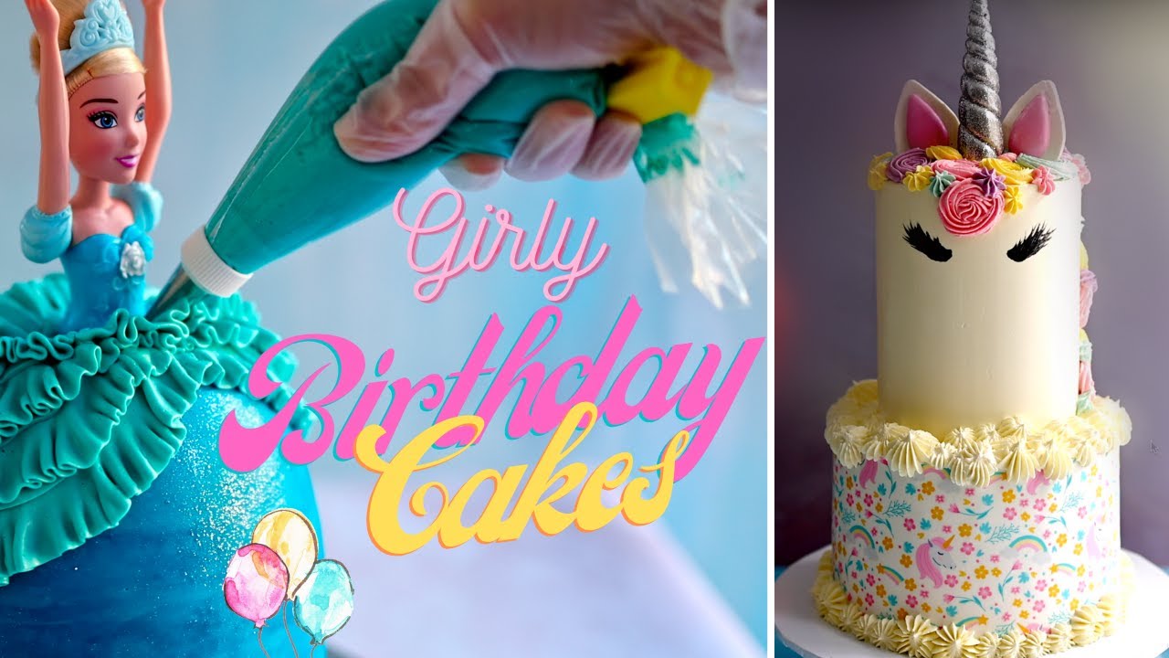 Stunning girly cake ideas. Great for birthdays. Unicorns, princess and more...