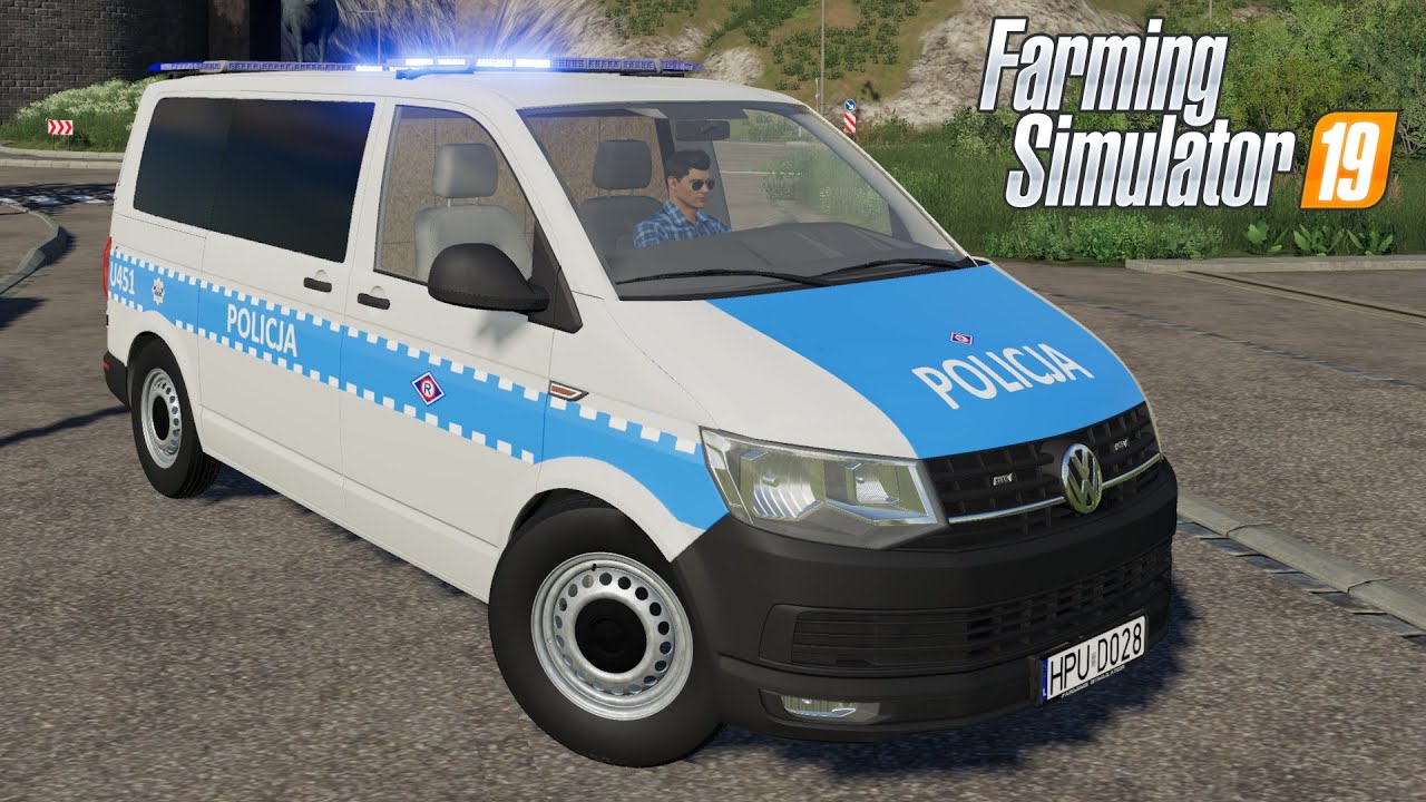 FS19 - Volkswagen Transporter T6 Police Car - Farming Simulator 2019 - Car Mod DOWNLOAD
