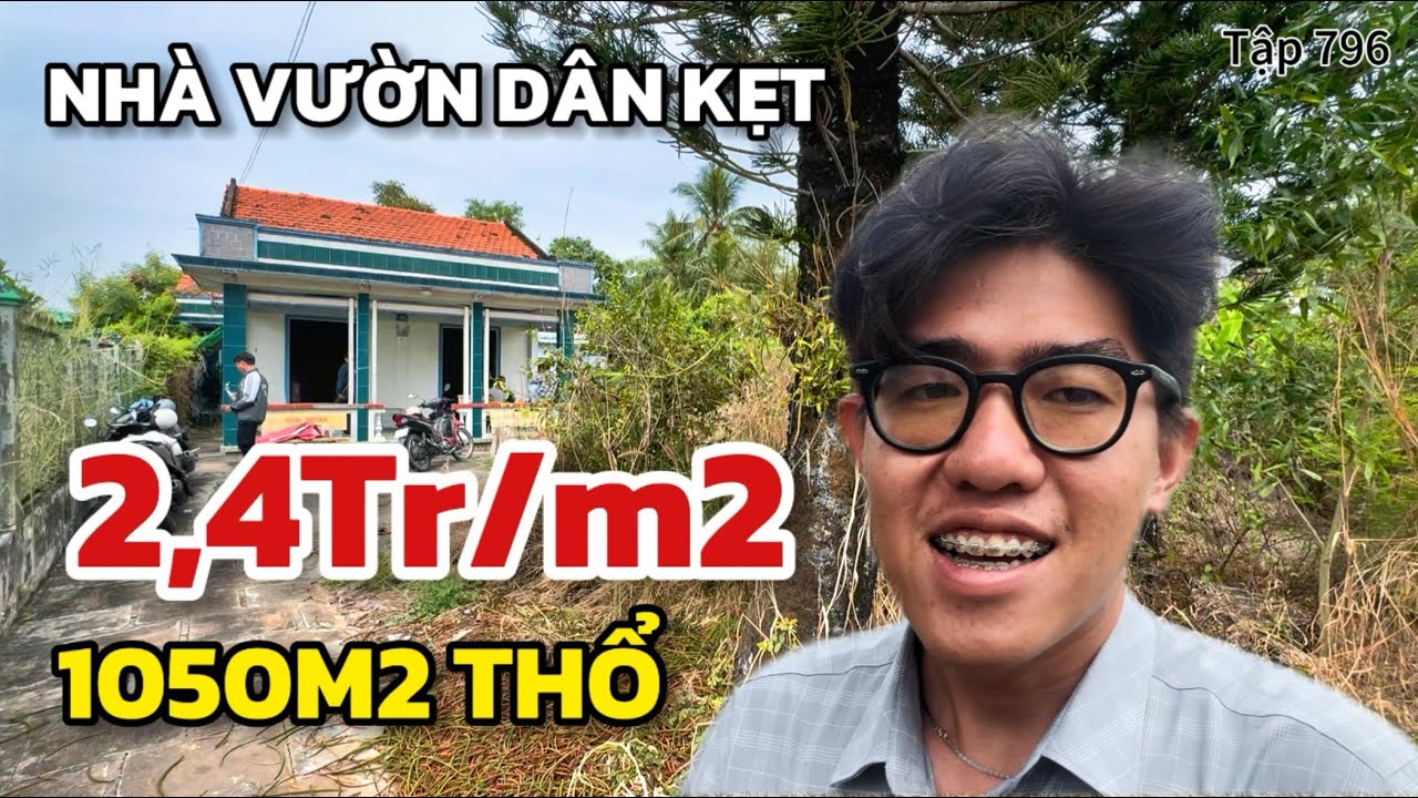 Chạm đáy thị trường🔥1050M2 ĐẤT THỔ(2,4Tr/M) có nhà cấp 4 sân vườn đang kẹt ngân hàng bán rẻ quá trời