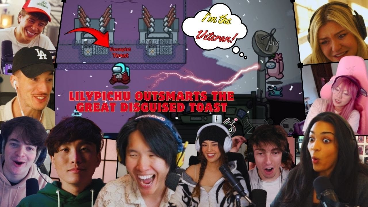 Lilypichu 1000 IQ Outsmarted the Great Disguised Toast in Among Us! ft Valkyrae Tubbo Sydeon