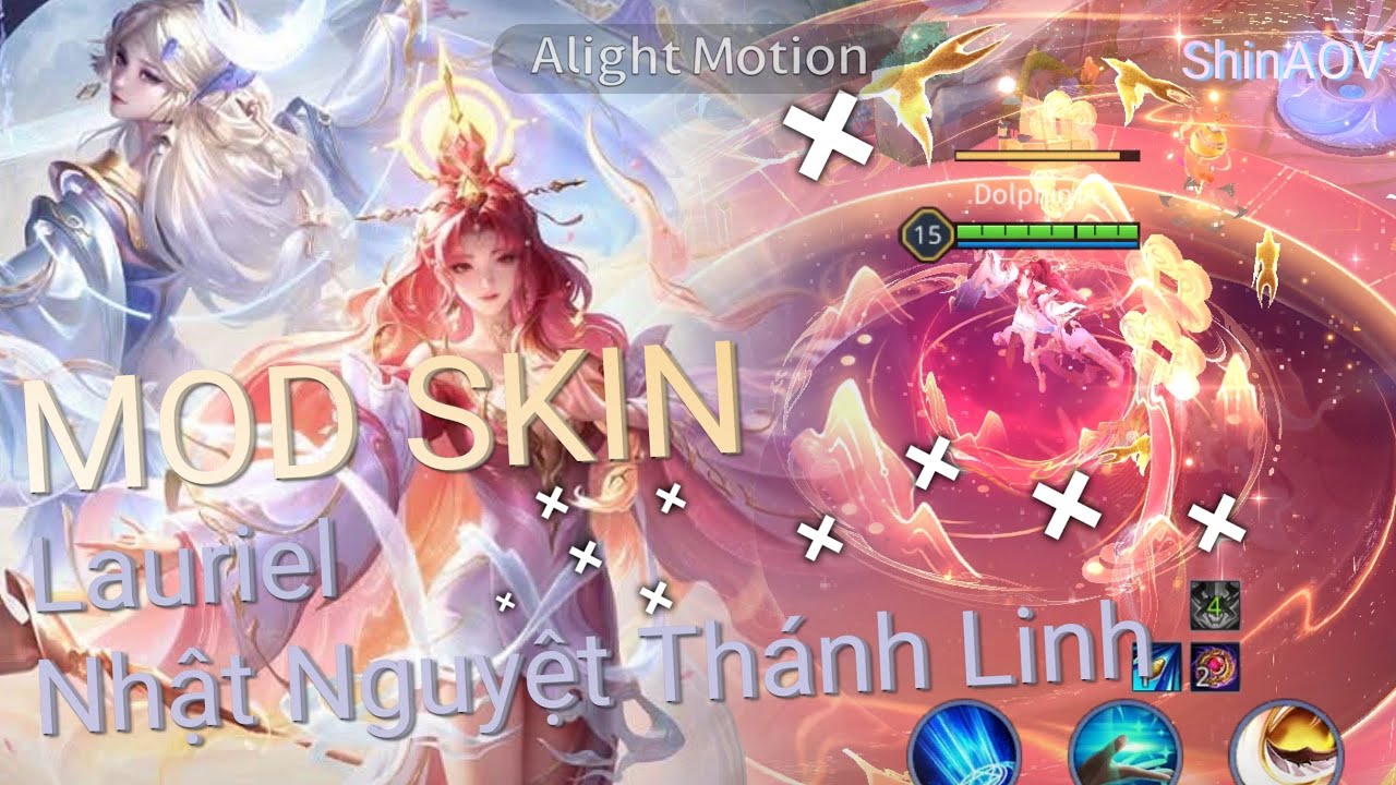 Mod Skin Lauriel Nhật Nguyệt Thánh Linh Bật Uti Đổi Dạng Có Viền Quét Sạch Uti |ShinModAOV|