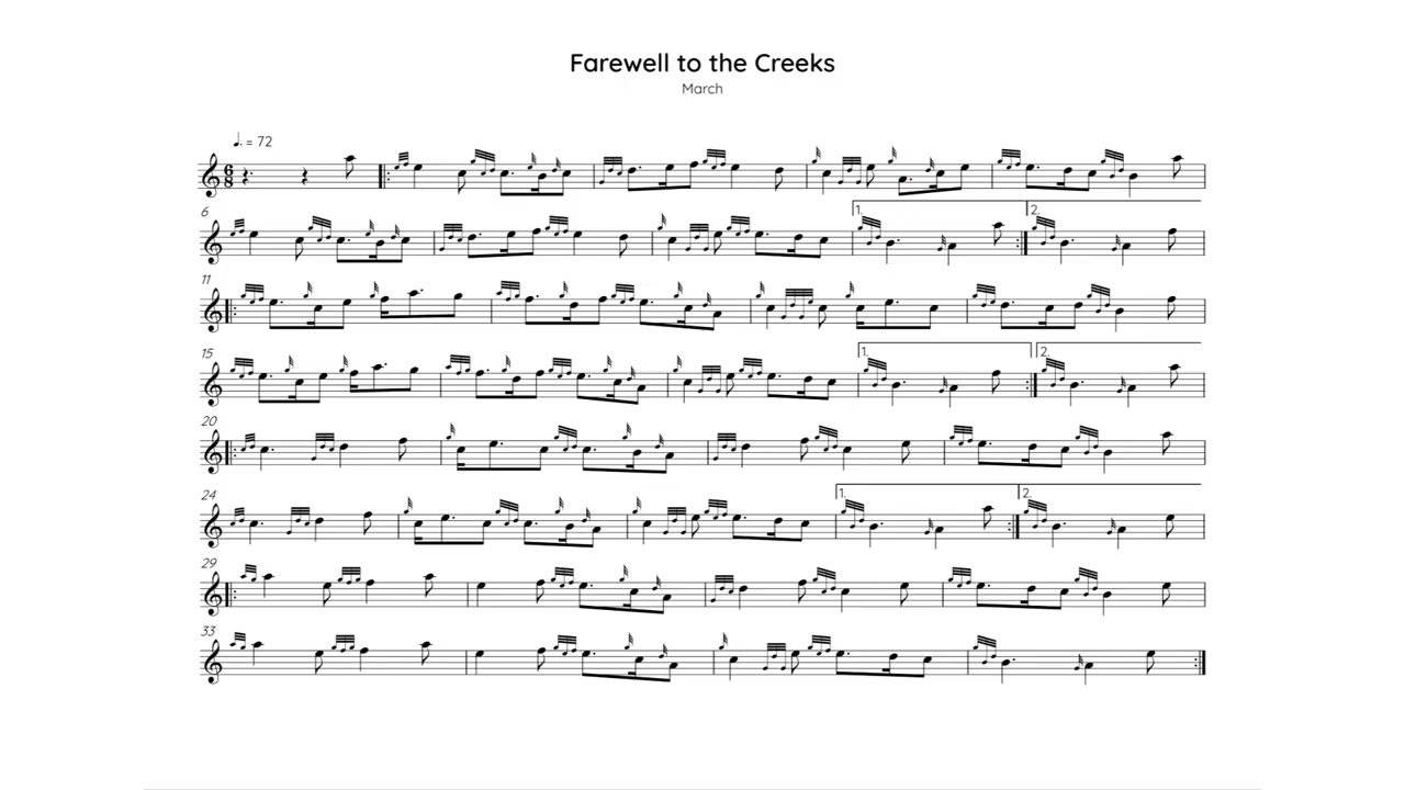 Farewell to the Creeks, high pitch quarter speed