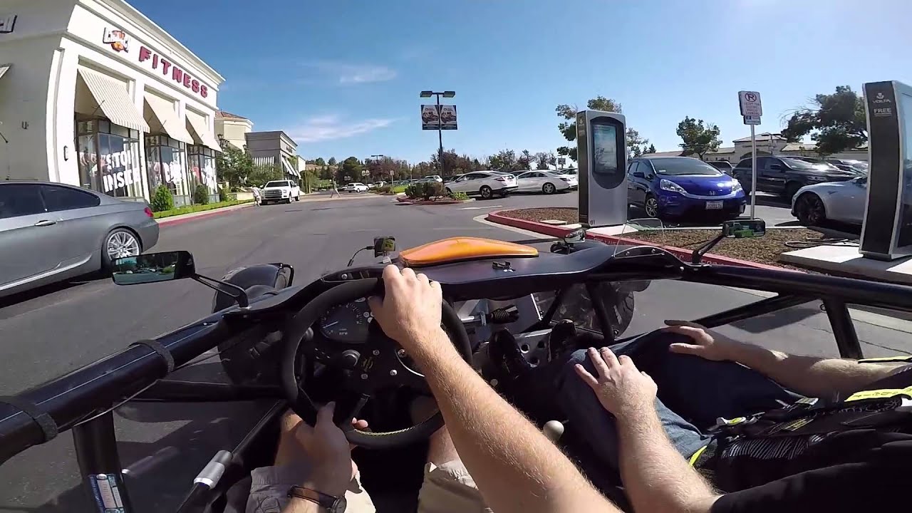 Driving an Ariel Atom for the first time.