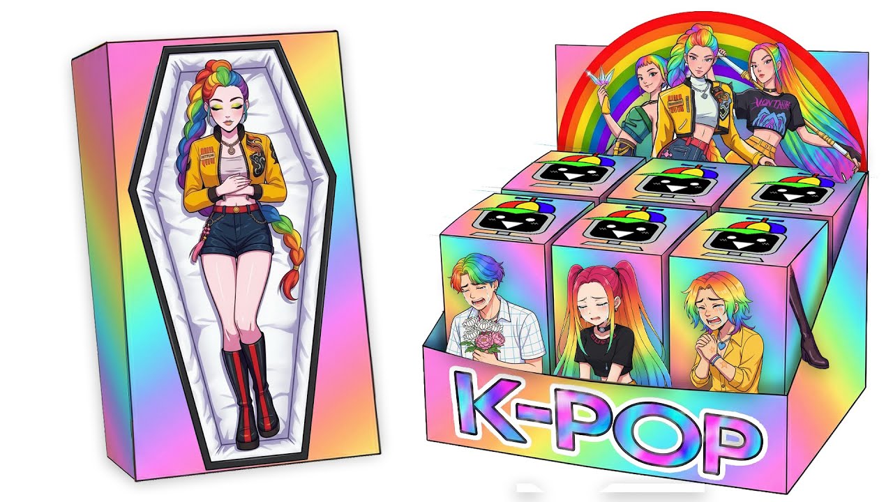 Paper DIY💖 Unboxing RUMI Colorful Hair Blind Box 🌈 All Kpop Demon Hunters Colorful Hair Unboxing!