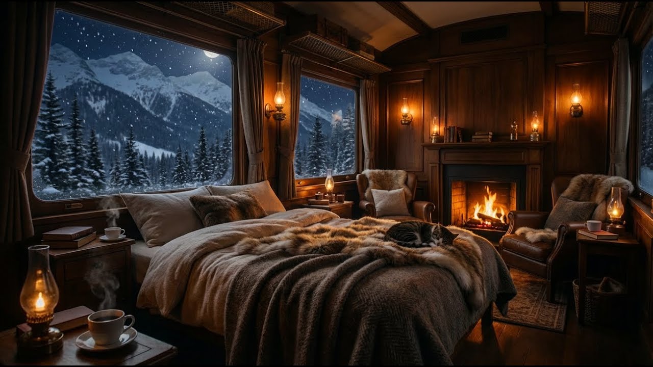 Rain Sounds & Fireplace Crackling for Deep Sleep | No Ads