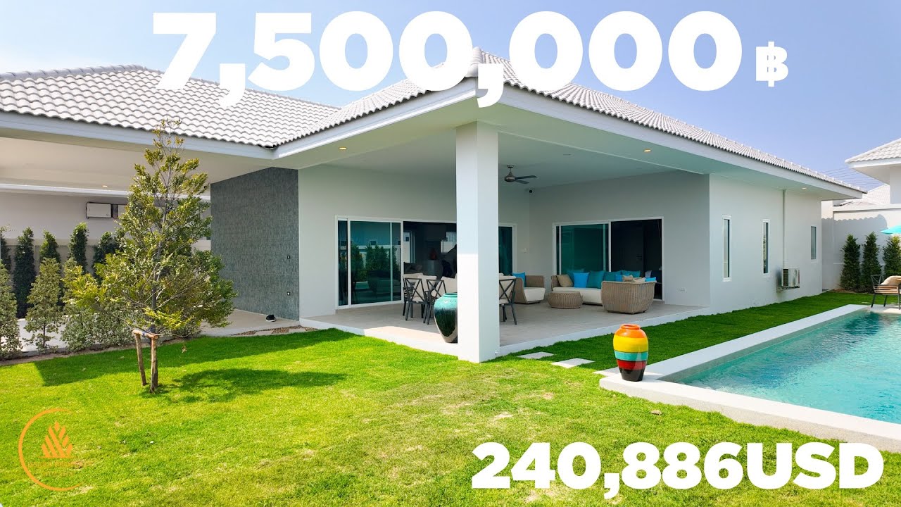 7,500,000THB(240,886USD) Brand New Modern 3 Beds villa with Spacious Outdoor Living in HuaHin Soi112